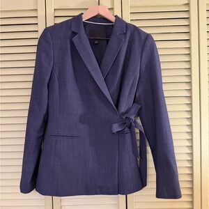 Banana Republic Blue Side Tie Wool Blazer